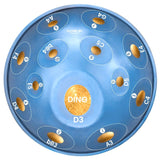 AS TEMAN Handpan NJ Star 13 Notes D Minor Scale Blue hangdrum with gift set - AS TEMAN