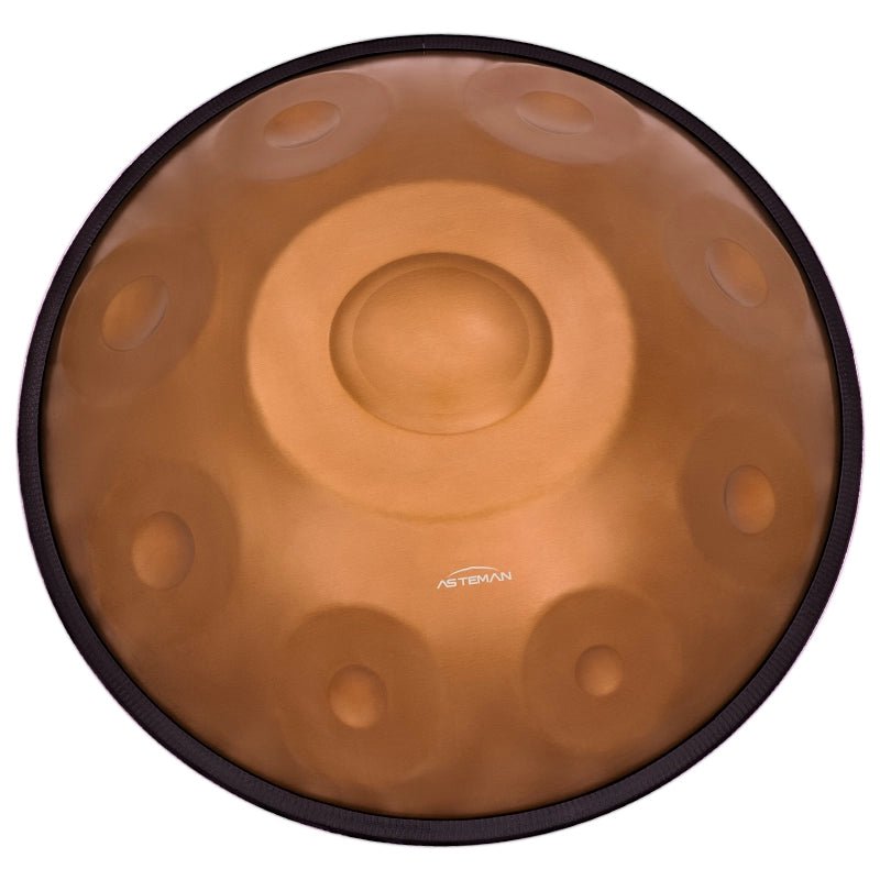 AS TEMAN Handpan Pure Gold 9 Notes F2 Low Pygmy Scale Hangdrum with gift set - AS TEMAN