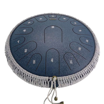 AS TEMAN Steel Tongue Drum | 14 Inch 15 Notes Tank Drum for Yoga & Meditation with gift set | Personalized Lettering - AS TEMAN