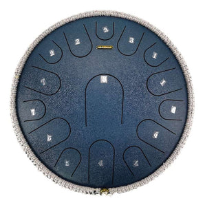 AS TEMAN Steel Tongue Drum | 14 Inch 15 Notes Tank Drum for Yoga & Meditation with gift set | Personalized Lettering - AS TEMAN