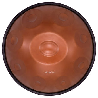 AS TEMAN Handpan 9 Notes D Minor Scale Maroon Hangdrum with gift set - AS TEMAN