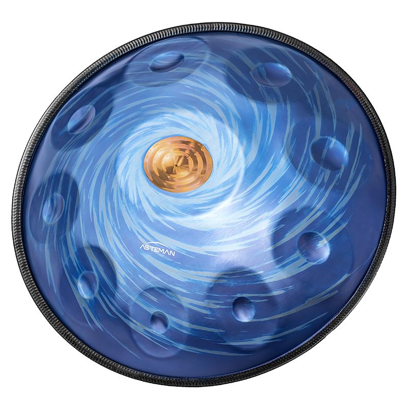 AS TEMAN Handpan Black-Hole 10 Notes D Minor Scale Blue hangdrum with gift set - AS TEMAN