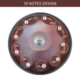 AS TEMAN Handpan CHAOS 10 Notes D Minor Scale Maroon hangdrum with gift set - AS TEMAN