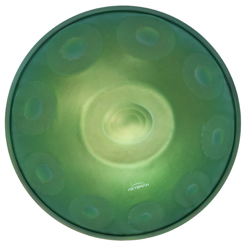 AS TEMAN Handpan Grassland 10 Notes D Minor Scale Green hangdrum with gift set - AS TEMAN