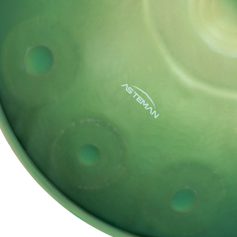 AS TEMAN Handpan Grassland 10 Notes D Minor Scale Green hangdrum with gift set - AS TEMAN