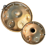 AS TEMAN Handpan Performer 17 Notes D Minor Scale Golden Hangdrum with gift set - AS TEMAN