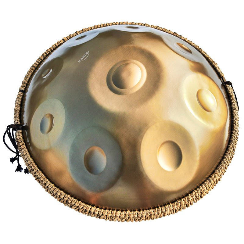 AS TEMAN Handpan Performer 17 Notes D Minor Scale Golden Hangdrum with gift set - AS TEMAN