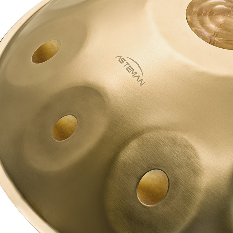 AS TEMAN Handpan Polaris 10 Notes D Minor Scale Gold hangdrum with gift set - AS TEMAN