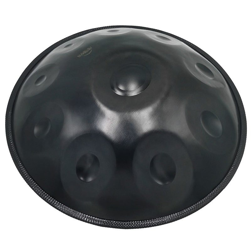 AS TEMAN Handpan Pure Black 10 Notes D Minor Scale Hangdrum with gift set - AS TEMAN
