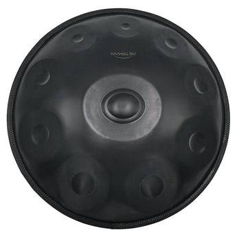 AS TEMAN Handpan Pure Black 10 Notes D Minor Scale Hangdrum with gift set - AS TEMAN