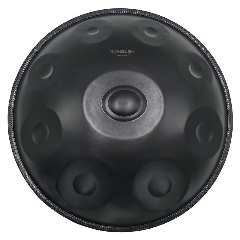 AS TEMAN Handpan Pure Black 9 Notes D Minor Scale Hangdrum with gift set - AS TEMAN