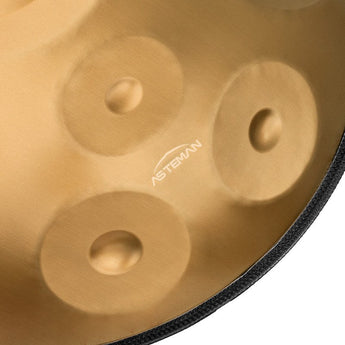 AS TEMAN Handpan Pure Gold 10 Notes D Minor Scale Hangdrum with gift set - AS TEMAN