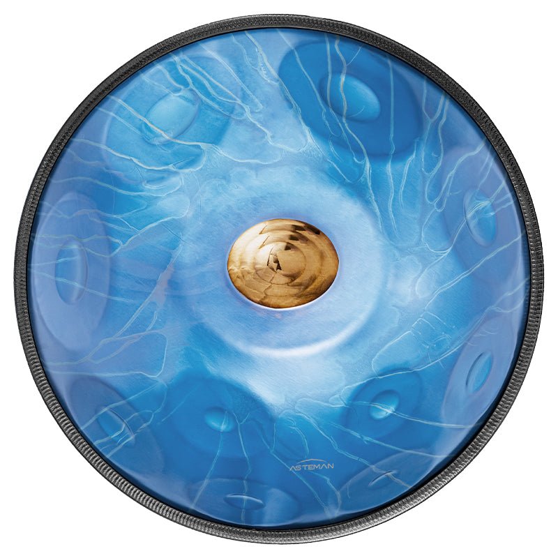 AS TEMAN Handpan Starlight 11 Notes D Minor Scale Blue hangdrum with gift set - AS TEMAN