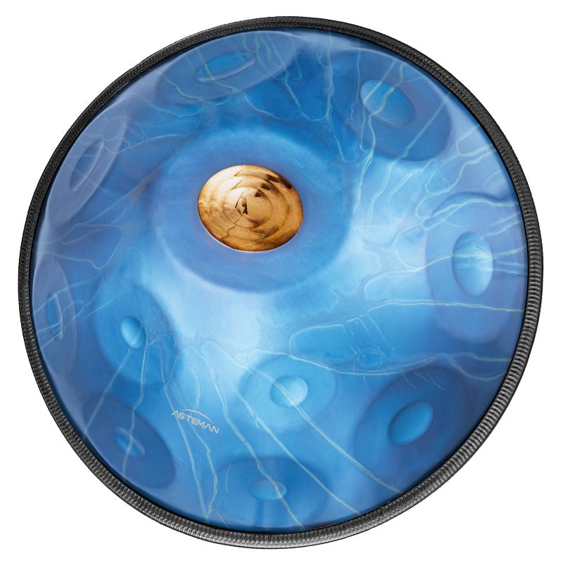 AS TEMAN Handpan Starlight 11 Notes D Minor Scale Blue hangdrum with gift set - AS TEMAN