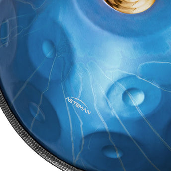 AS TEMAN Handpan Starlight 11 Notes D Minor Scale Blue hangdrum with gift set - AS TEMAN