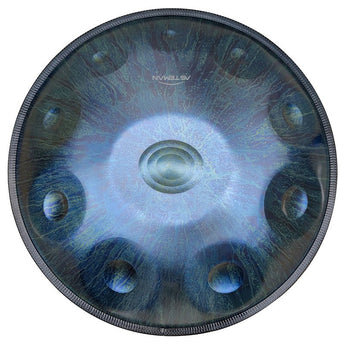 AS TEMAN Handpan Stars 10 Notes D Minor Scale Blue hangdrum with gift set - AS TEMAN