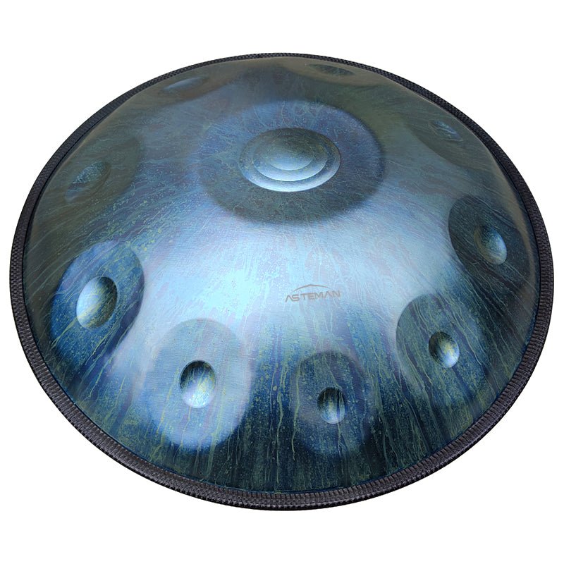 AS TEMAN Handpan Stars 10 Notes D Minor Scale Blue hangdrum with gift set - AS TEMAN