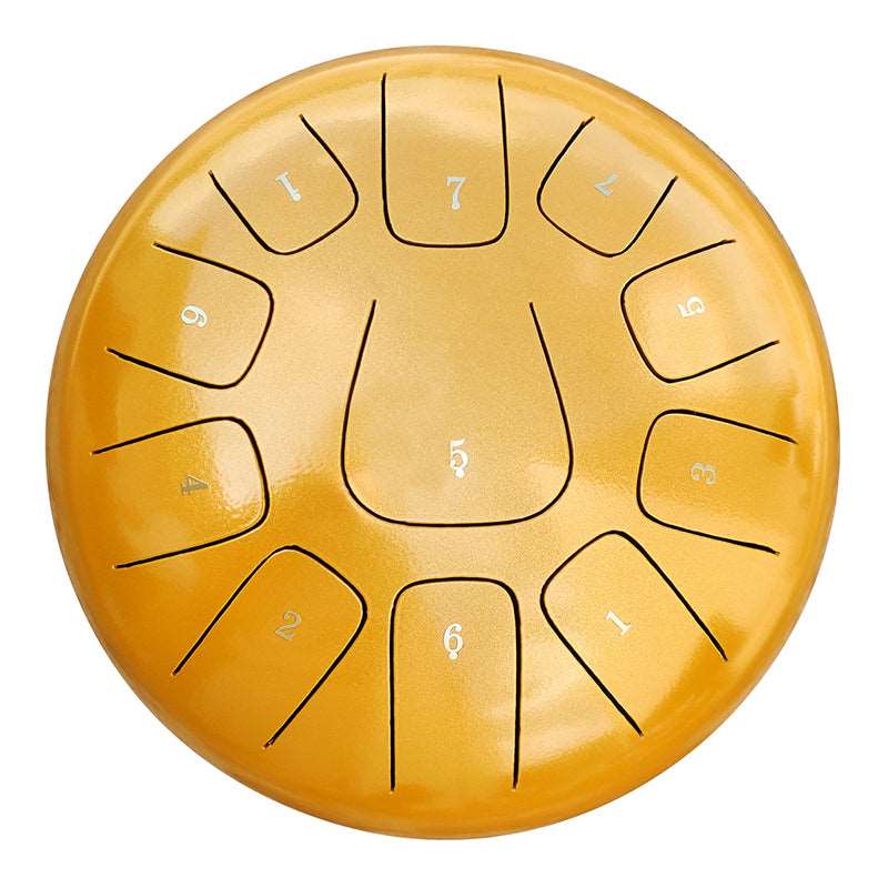 AS TEMAN Steel Tongue Drum | 10 Inch 11 Notes Tank Drum for Yoga & Meditation with gift set | Personalized Lettering - AS TEMAN