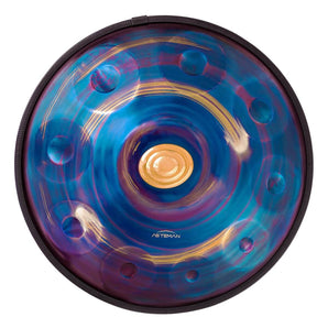 <font color="#B0171F">New </font> AS TEMAN Handpan Meteor 10 Notes D Minor Scale Blue Purple hangdrum with gift set - AS TEMAN