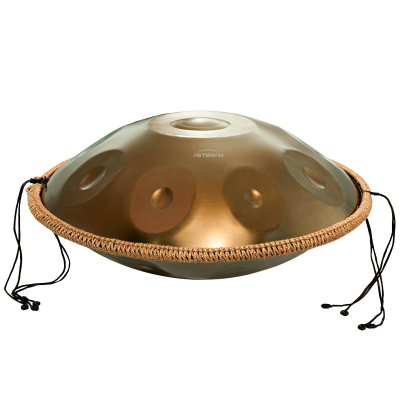 AS TEMAN Handpan Pure Golden 9 Notes D Minor Scale Hangdrum with Gift