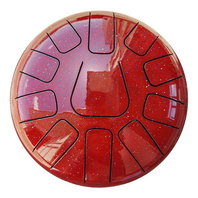 AS TEMAN Steel Tongue Drum | Starry Sky Series Tank Drum for Yoga & Meditation with gift set | 10 Inch 11 Notes Red