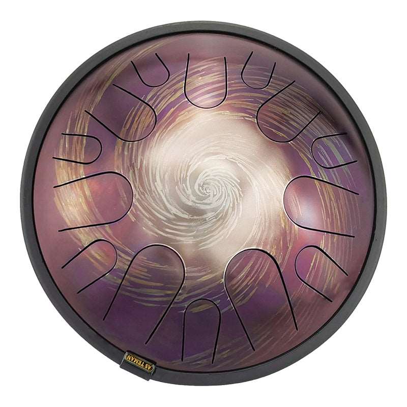 AS TEMAN Steel Tongue Drum | Black-Hole Universe Series Tank Drum for Yoga & Meditation with gift set | 14 Inch 14 Notes Purple