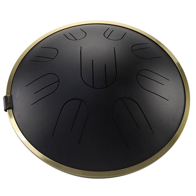 AS TEMAN Steel Tongue Drum | D Amara / C# Amara Black Tank Drum for Yoga & Meditation with gift set | 14 Inch 9 Notes